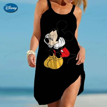 Moterų Minnie Mouse Suknelė Vasaros 3D rankovių Rankovės Disney Atsitiktinis Elegantiškas Mini Megztinis Suknelė Vasaros Drabužių 2023