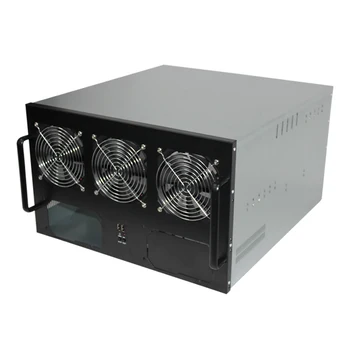 Rack 6U, sumontuoti multi dual GPU maitinimo lizdas 6 card/8 grafikos plokštė platformos serverį, važiuoklės 3 ventiliatoriai ATX pagrindinė plokštė