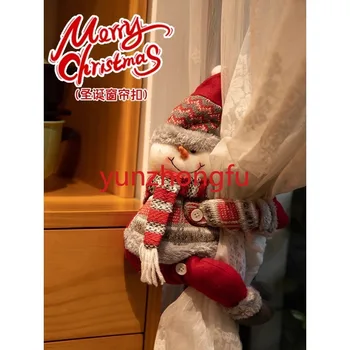 Kalėdinė dekoracija scenoje išdėstymas kambarys miegamasis suknelė rekvizitai Naujųjų Metų papuošalų kūrybos Santa Claus užuolaidų sagtis.