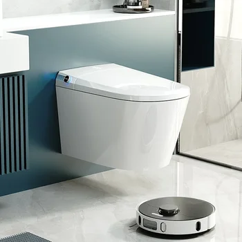 Sienos pakabinti tualetai turi built-in burbulų skysčio ir keramikos vandens bakai, ir sienos montuojamas smart tualetai yra pirmasis pasirinkimas, b