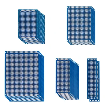 30pcs dvipusis PCB Lenta Breadboard 2x8 3x7 4x6 5x7 7x9cm Universalus Eksperimento Mėlyna Prototipas Elektroninių Grandinių Plokščių gedimą Rinkinys