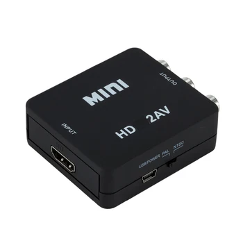 1080P HD Video Converter Box HDMI Suderinamus Su AV RCA/CVSB L/R Vaizdo Scaler Adapteris Parama NTSC, PAL DVD TV