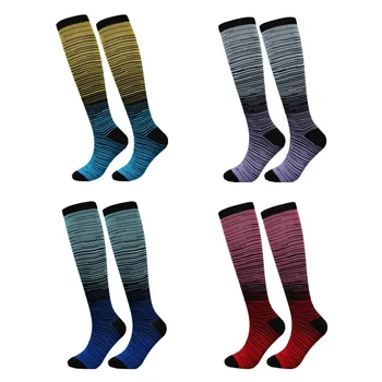 Naujų spalvų dryžuotas slėgio kojinės Mados atsitiktinis nailono slėgio kojinės vyrams ir moterims