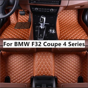 Vientisos Spalvos Deimantų Custom Automobilių Kilimėliai BMW F32 Sedanas 4 Serijos 2013-2019 Metų Eco-friendly Oda Automobilių Reikmenys