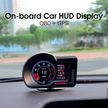 OBD2 OBD HUD GPS Head Up Display borto Kompiuteris Automobilio Elektroninių Prietaisų Priedai Transporto priemonės Tiekimo Skaitmeninis Greičio Matuoklis RPM