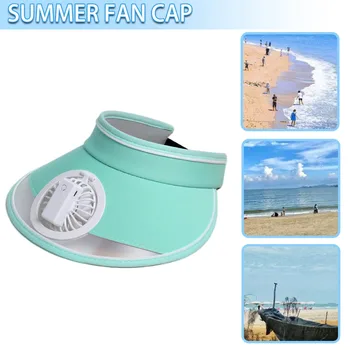 1pc Chargable Vasaros Paplūdimio Kelionės Lauko Saulės Skrybėlę UV Apsauga Elektroninių Ventiliatorius Įdėta Aušinimo Kepurės