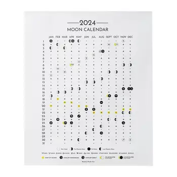 2024 M. Mėnulio Kalendorius, Mėnulio Fazių Kalendorių 2024 Hangable Mėnulio Stebėjimo Sienų Dekoras Astrologija Dekoracijas, Dangaus Kalendorius