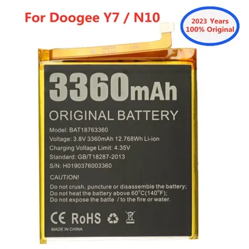 2023 metų DOOGEE Originalios Baterijos Doogee N10 Y7 Telefono Baterija BAT18763360 3360mAh Aukštos Kokybės Pakaitinis Bateria Batterie