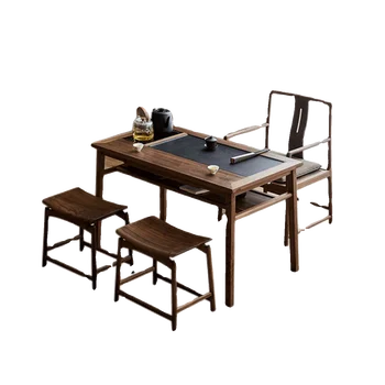 Balkonas arbatos stalas ir kėdė derinys Zen Šiaurės Amerikos juodąja veržlė namų mažų arbatos lentelė
