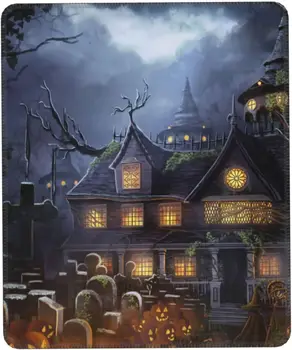 Helovinas Haunted House Spausdinti Kompiuterio Pelės Padas atsparus Vandeniui Kilimėlis Pelės Kilimėlis Office Home Kompiuterio 7.9 x 9,5 colių