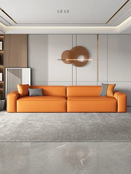 Technologijų sofa mažame bute kambarį modernūs, prabangūs dizainerio tofu blokuoti office trys ar keturi žmonės, tiesiai sofa