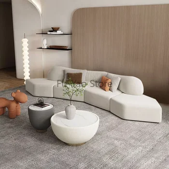 Italų Stiliaus Lenkta Sofa Minimalista Ergonomiškas Dizaineris Balta Sofa Funda Anti Slip Mobili Per La Casa Modulinės Namuose Gyvena