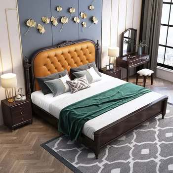 Šviesos prabanga muebles 1.8 metrų king lova modernus minimalistinio minkštas paketą, miegamojo priėmimo vestuvių karalius lova prabanga lova