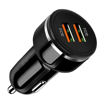 24W Dual QC3.0 USB Automobilinis Įkroviklis LED Greito Įkrovimo Kištuką Greitai Telefonų Įkrovimo Adapteris, Skirtas 