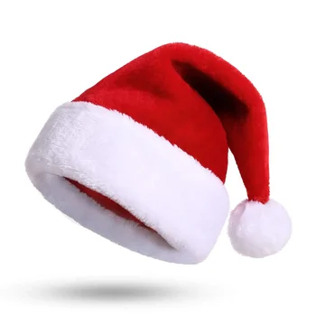 Kalėdų Senelio Skrybėlės Navidad Storio Pliušinis Kalėdų Skrybėlę Festivalis Dekoro Suaugusiųjų ir Vaikų Raudona ir Balta Plaid Hat