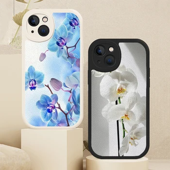Orchidėja, Gėlių Spalvinga Avikailis Soft Case For iPhone 14 13 12 11 Pro Max X XR XS 7 8 Plus SE 2020 Padengti Funda