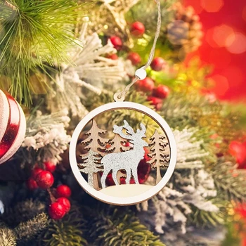 Kalėdų Eglutės Ornamentu Mielas Tuščiaviduriai Kabinti Medžio Ornamentas, Meno, Amatų Dovana Vaikams Suaugusiųjų