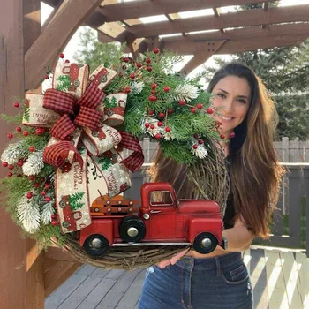 Kalėdų vainikai automobilių durų lango dekoracijos rudens derliaus vainikai namų dekoracijas ir prasme Kalėdų atmosferą