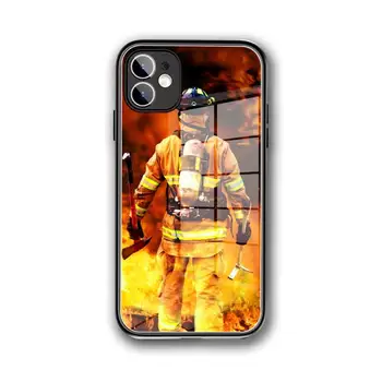 Ugniagesiai Gaisro Departamentas Gaisrininkas Telefono dėklas Stiklo iPhone 11 12 Pro Max Mini XR XS MAX 8 X 7 6S 6 Plus SE 2020 telefono dėklas