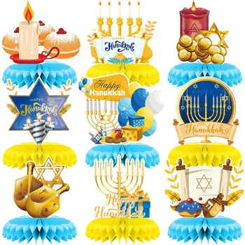 Žydų Hanukkah Lentelė Korio Papuošalai Hexagram Žvakių Laikiklis Tarkime, Lengvosios Laimingas Hanukkah Šalies Korio Centerpicees