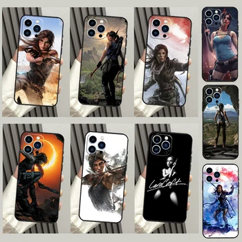 Lara Croft Tomb Raider Atveju iPhone 15 11 12 13 14 Pro Max 7 8 Plus XS X XR SE 2020 2022 12 13 Mini Galinį Dangtelį