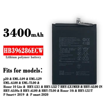 3400mAh HB396286ECW Baterija Huawei Honor 10i 20i 10 P20 Lite Smart+2019 HRY-LX1MEB PUODĄ LX2 LX1T Mobiliojo Telefono Baterija