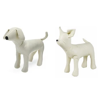 2 Vnt Odos Šuo Manekenai, Stovint Šuo Modelius, Žaislus, Gyvūnų Augintinių Parduotuvėje Ekranas Manekenas Baltas, S & M