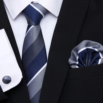 Didmeninė 2023 Naujo Stiliaus Vestuvių Dovana Kaklaraištis Kišenėje Kvadratų Nustatyti Necktie Solid Black Vyrų Kostiumas Tinka Priedai Verslo Vietoje