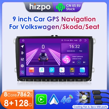Hizpo Android 12 Auto Radijo Volkswagen VW Passat B6 B7 CC, Tiguan Touran GOLF POLO Carplay Automobilių Multimedia, GPS 2din Autoradio