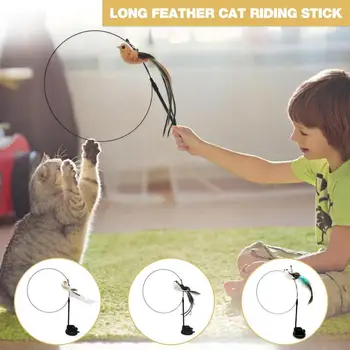 Katė Paukščių Žaislas Interaktyvi Katė Žaislas Paukščiui Cat Stick Katė Kibinimas Žaislas Su Siurbtuko Ir Bell Pet Kibinimas Lazdelė Medžioklės Naudotis