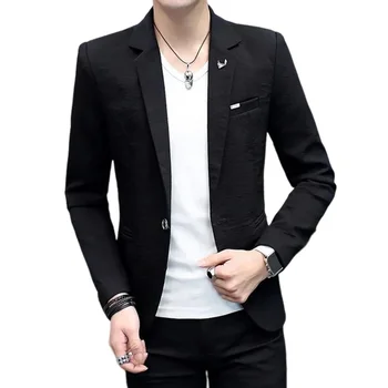 Aukštos Kokybės Švarkas Vyrų Britų Stiliaus Elegantiškas Aukštos Paprasta Mada Pirkiniai Šalies Verslo Atsitiktinis Džentelmenas Slim Fit Jacket