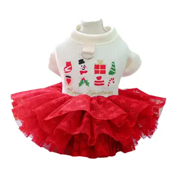 Kalėdų Šuo Suknelės Maži Šunys, Drabužiai, Siuvinėjimas Kalėdų Cosplay Raudona Tortas Suknelė Patvarus Katė, Šuo Princesė Suknelė