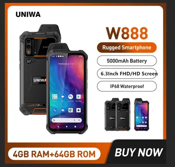 UNIWA W888 Vandeniui atsparus Išmaniojo telefono 4GB+64GB 6.3 Colių FHD/HD 4G Walkie Talkie TR mobiliųjų Telefonų 5000mAh NFC Andriod 11 Mobiliojo Telefono ATEX