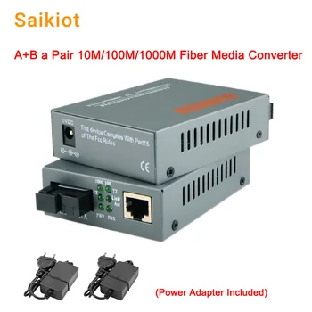 Saikiot SFP Pluošto Media Converter 10/100/1000M 3/25/120KM Gigabit RJ45 Ethernet Switch Pluošto Optinių Laikmenų Keitiklis