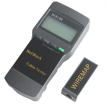 SC8108 Nešiojamų NetworkTester &LAN Telefono Kabelio Testeris, Matuoklis Su LCD Ekranu RJ45 Cat5e UTP Cat6