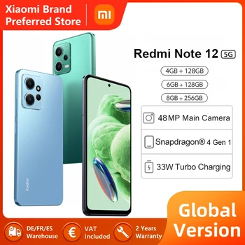 Pasaulinė Versija Xiaomi Redmi 12 Pastaba 5G Išmanųjį telefoną Snapdragon® 4 GEN 1 120Hz AMOLED 33W Greito Įkrovimo 48MP Kamera 5000mAh