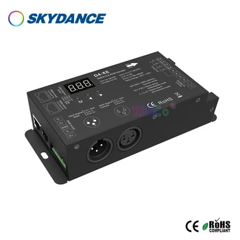 Skydance D4-XE 4CH CV RDM&DMX 512 Dekoderis 250~1600Hz Skaitmeninis Ekranas 12V-36V 24V 8A/CH už Vieną spalvą RGB RGBW LED Šviesos juostelės
