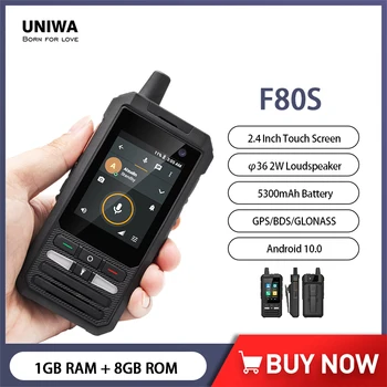 UNIWA F80S Walkie Talkie, Patvarus Telefonas 1 GB+8GB 2,4 Colių 4G, Android 10.0 Patikima Telefonai 5300mAh Garsiakalbis 2W PoC/SOS