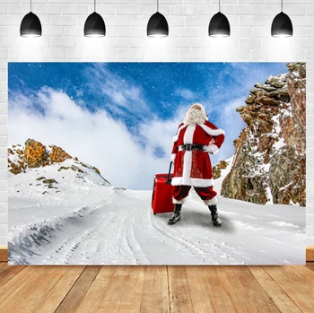 Laeacco Žiemos Kalėdinis Namų Dekoras Fone Santa Claus Gamtos Peizažo Fotografijos Foto Fonas Foto Studija