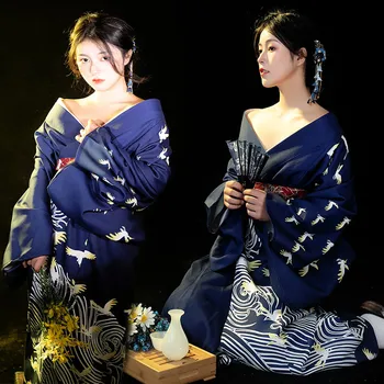 Moterų Kimono 2023 Mados Nacionalinės Gėlių Yukata Japonijos Drabužius Cosplay Marškinėliai Palaidinė Vasaros Paplūdimio Kimono Fotografijos Drabužiai