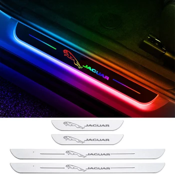 USB Maitinimo Juda LED Sveiki Pedalą Automobilis Nusitrinti Plokštė Durų Slenksčio Šviesos Jaguar XF XE XJ F-Tempas X-Type, S-Type Svr X200 X250 F Tipo